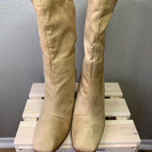 Sand  Suede Booties, Size 7